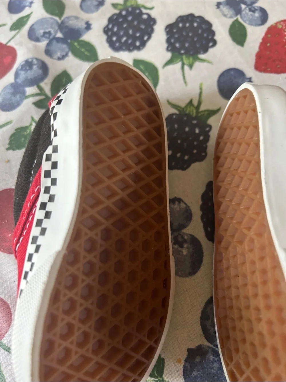 Vans Red and Black Slip-On Canvas Baby Walker Shoes